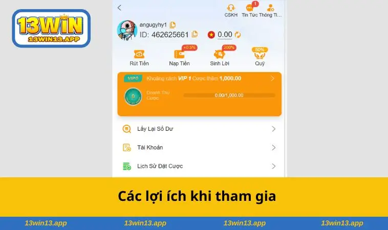 Các lợi ích khi tham gia