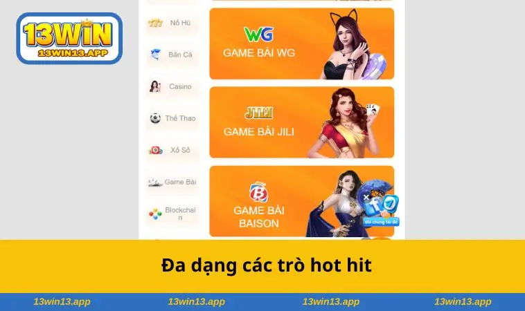 Đa dạng các trò hot hit
