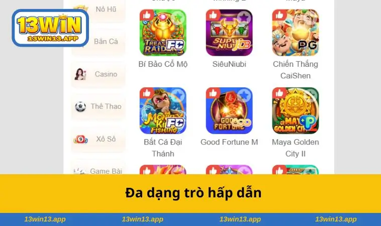 Đa dạng trò hấp dẫn