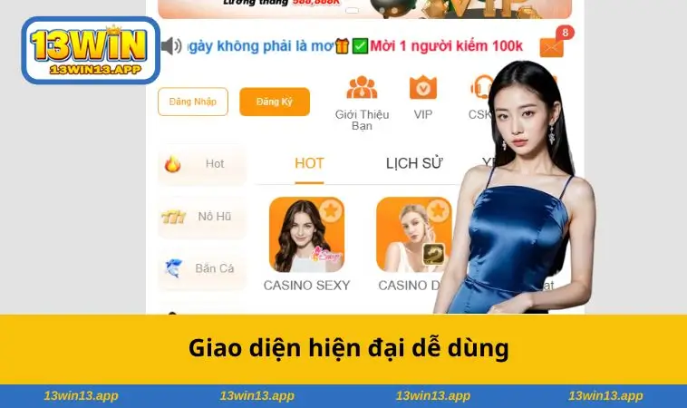 Giao diện hiện đại dễ dùng