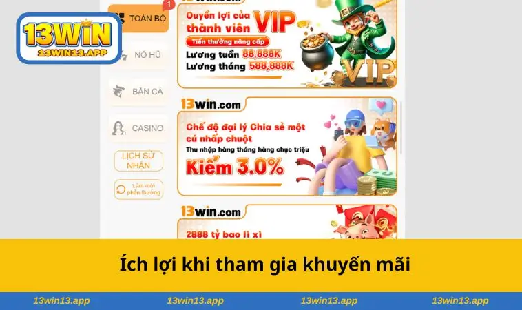 Ích lợi khi tham gia 