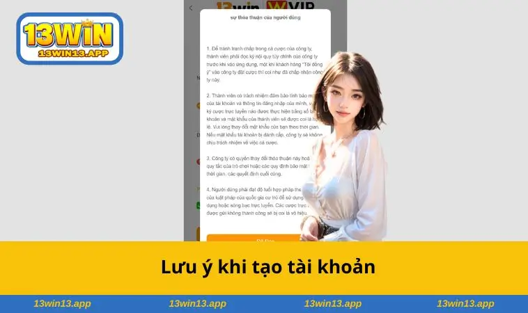 Lưu ý khi tạo tài khoản