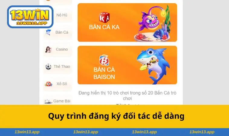 Quy trình đăng ký đối tác dễ dàng