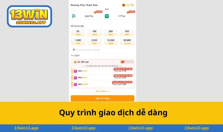 Quy trình giao dịch dễ dàng