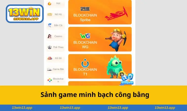 Sảnh game minh bạch công bằng