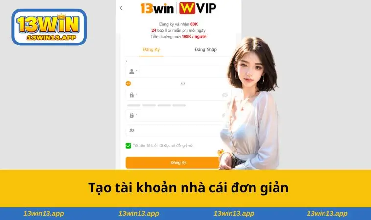 Tạo tài khoản nhà cái đơn giản