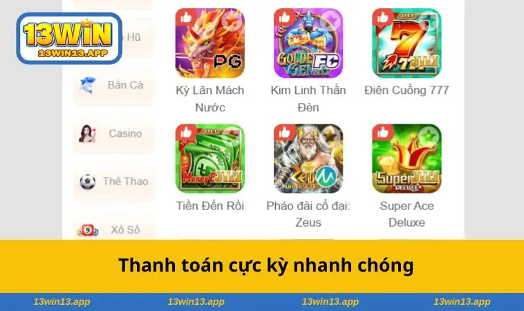 Thanh toán cực kỳ nhanh chóng